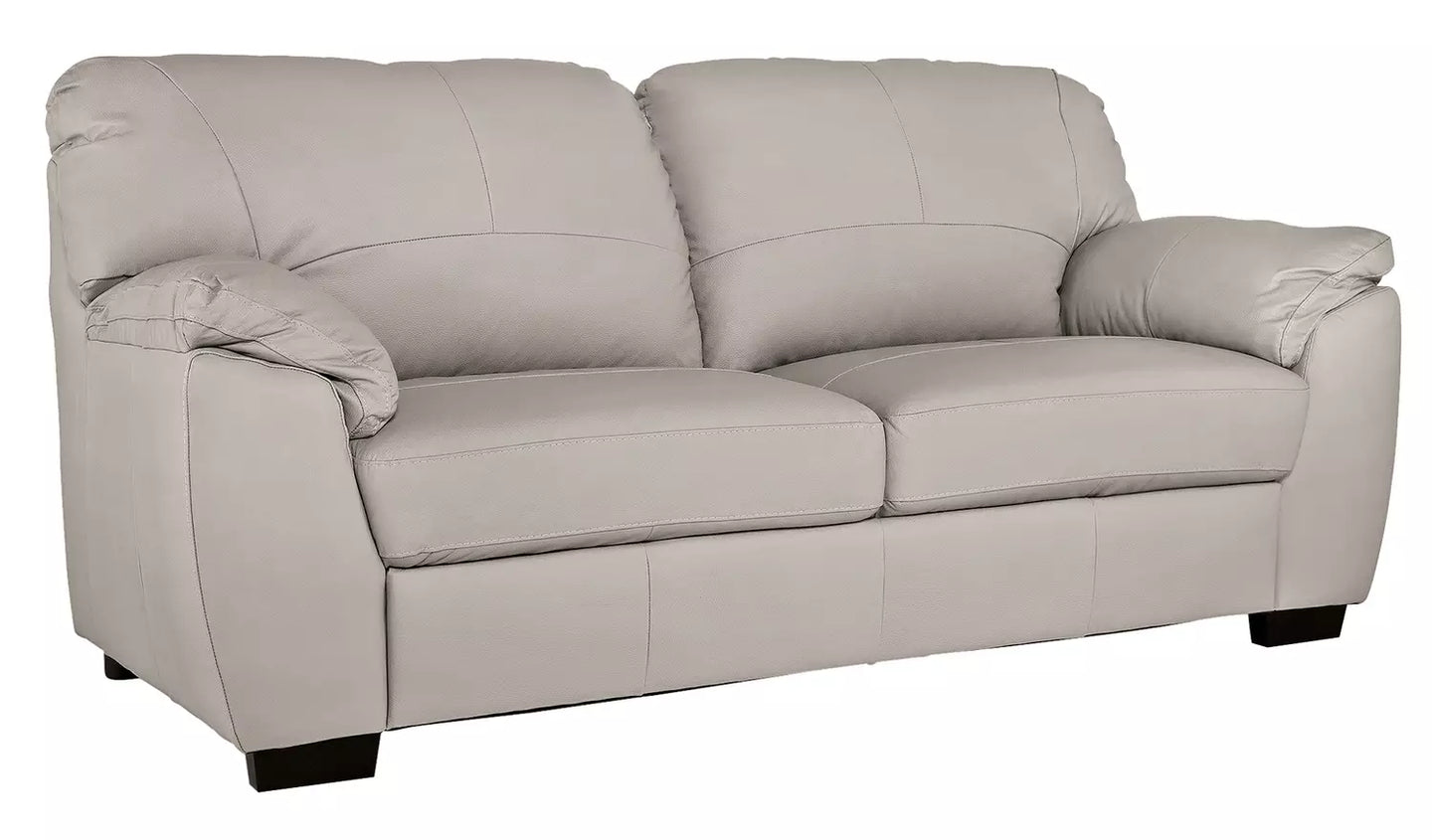 Milano Leather 3 Seater Sofa - Light Grey