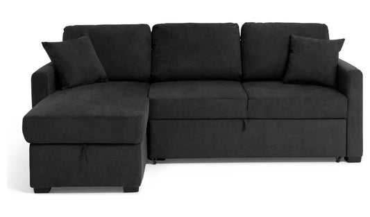 Habitat Reagan LH Storage Corner Chaise Sofa Bed - Charcoal