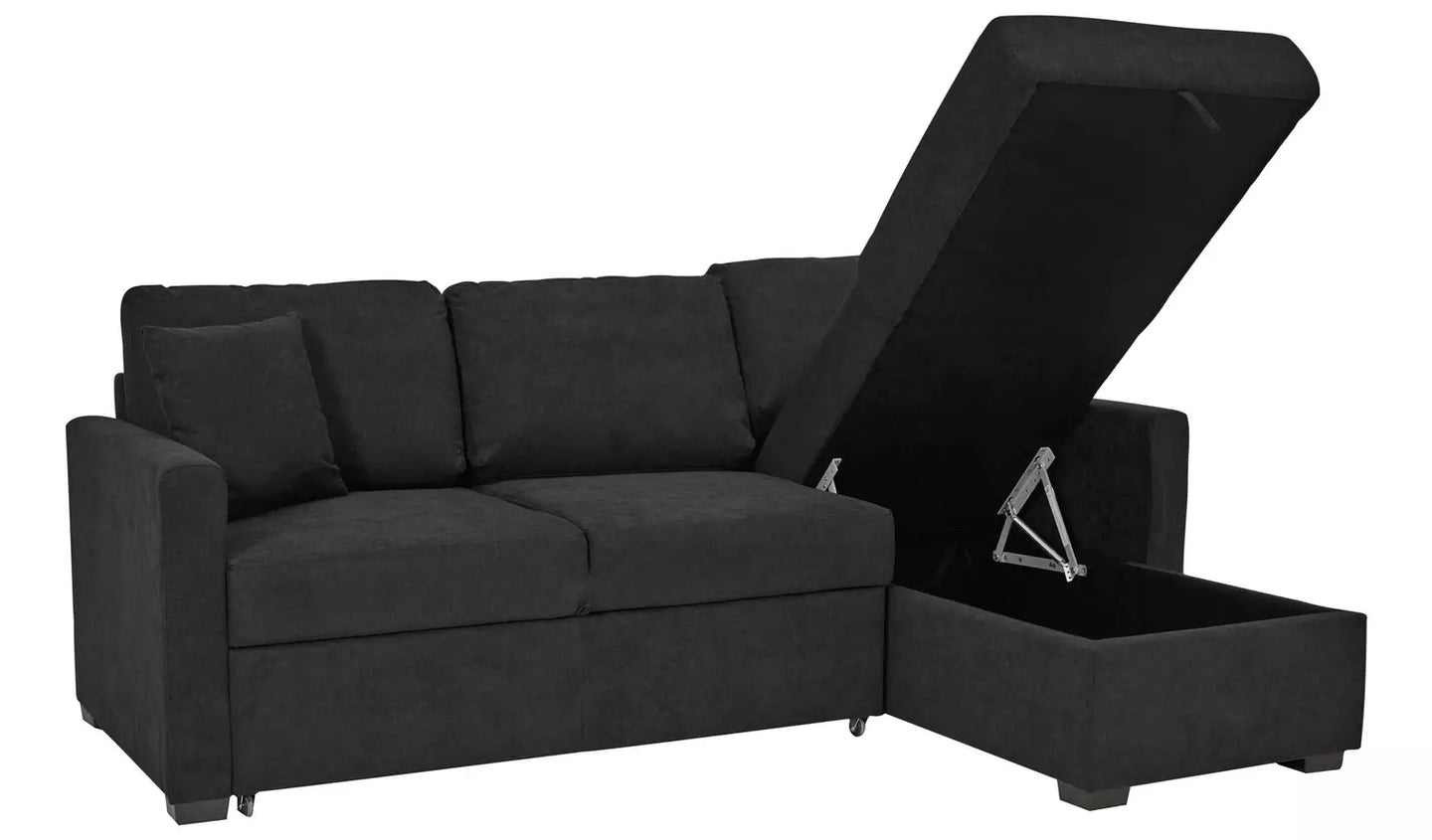 Habitat Reagan RH Storage Corner Chaise Sofa Bed - Charcoal