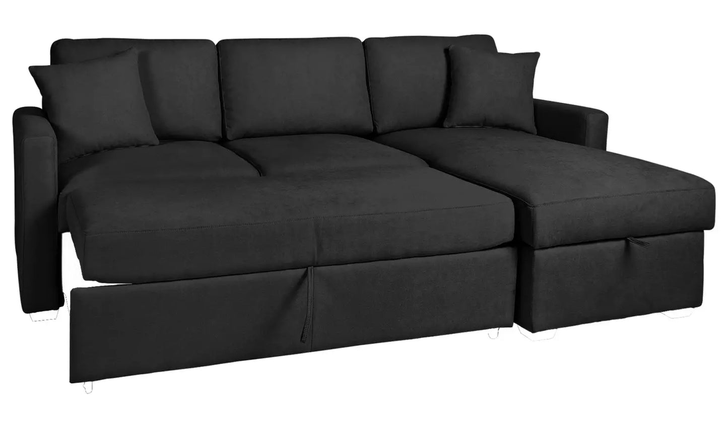 Habitat Reagan RH Storage Corner Chaise Sofa Bed - Charcoal