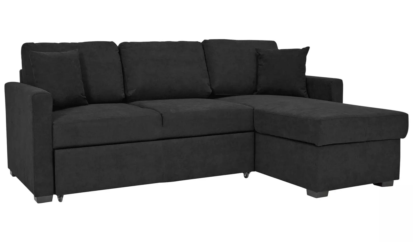 Habitat Reagan RH Storage Corner Chaise Sofa Bed - Charcoal
