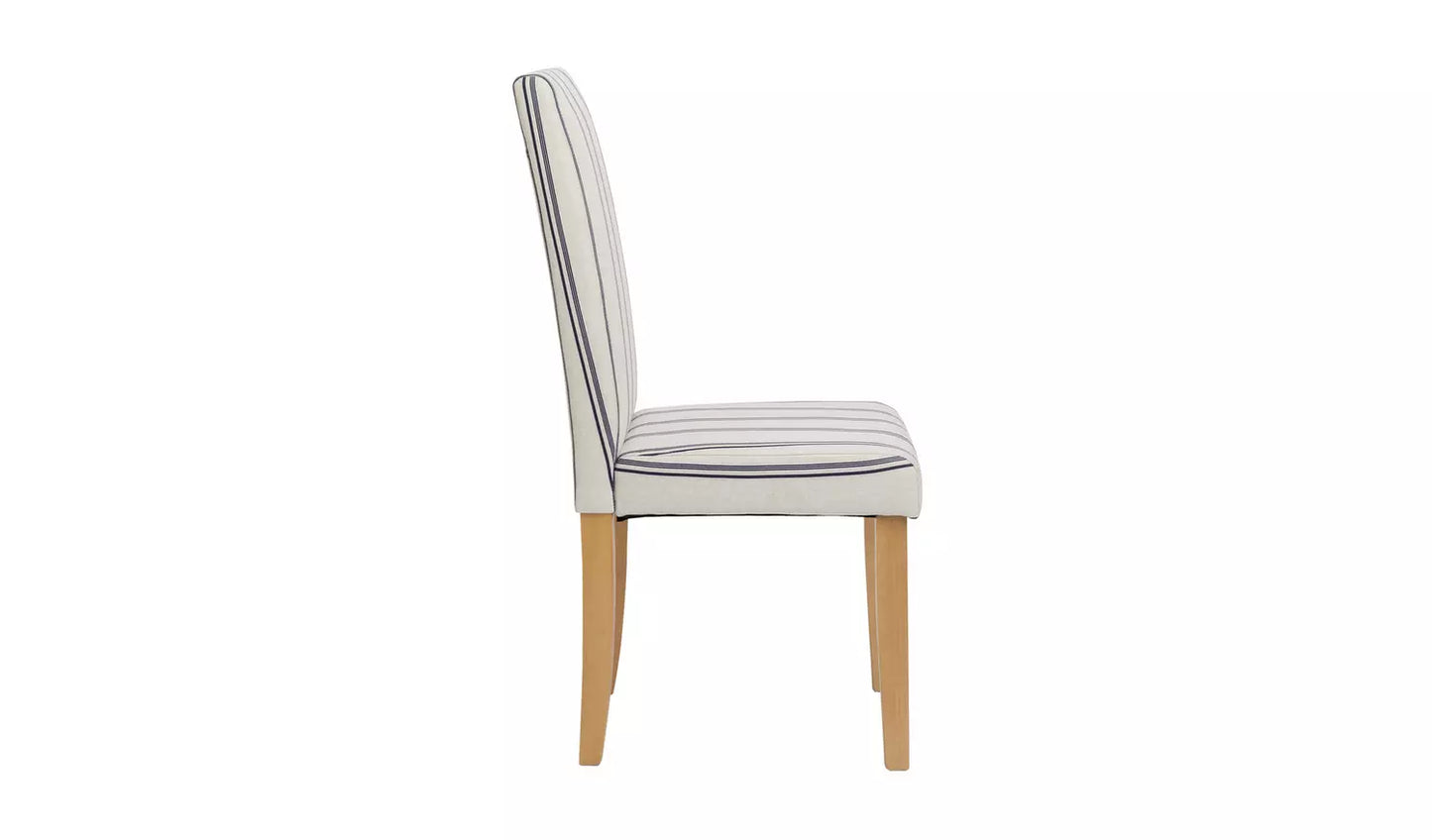 Assembled Midback Pair of Stripe Dining Chair- White & Blue