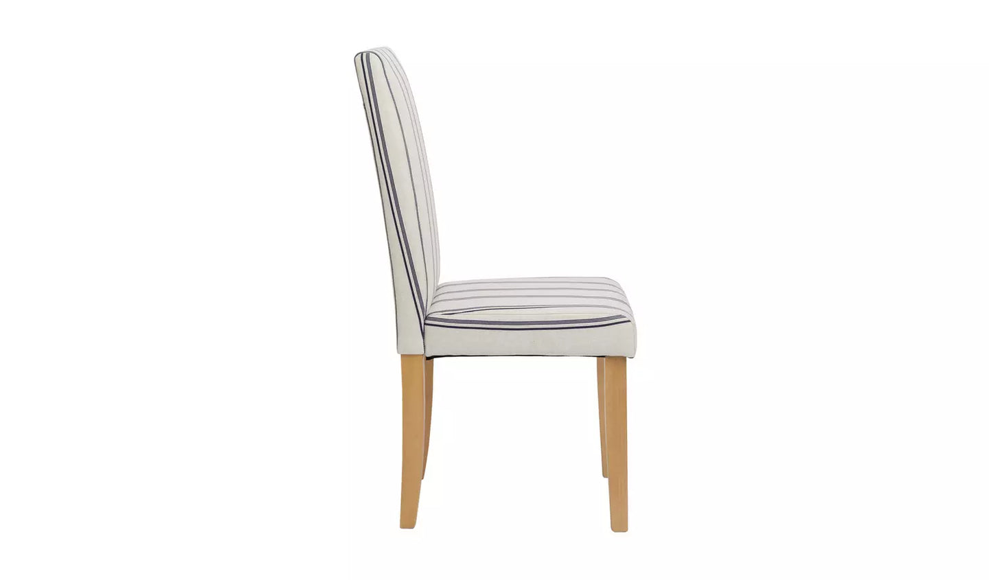 Assembled Midback Pair of Stripe Dining Chair- White & Blue