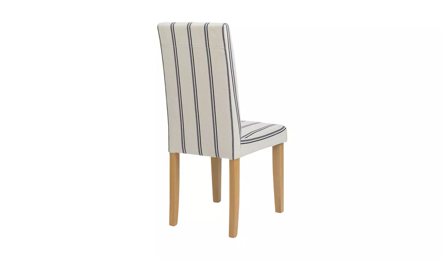 Assembled Midback Pair of Stripe Dining Chair- White & Blue