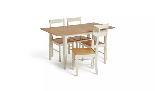 Assembled Habitat Chicago Solid Wood Extending Table & 2 Chairs