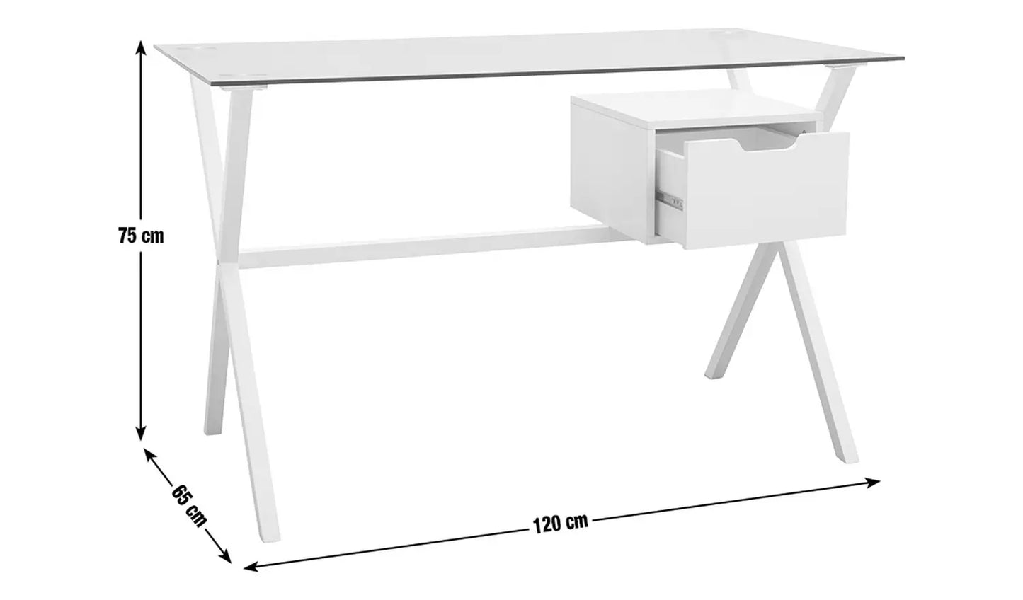 Assembled Habitat Dria 1 Drawer Office Desk - White