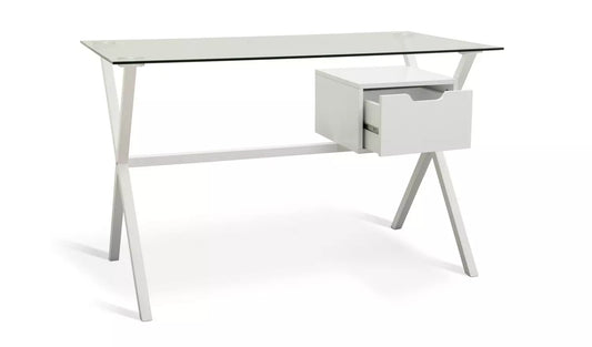 Assembled Habitat Dria 1 Drawer Office Desk - White