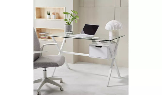 Assembled Habitat Dria 1 Drawer Office Desk - White