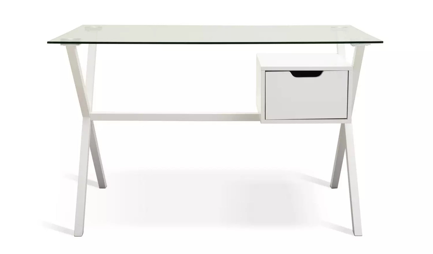 Assembled Habitat Dria 1 Drawer Office Desk - White