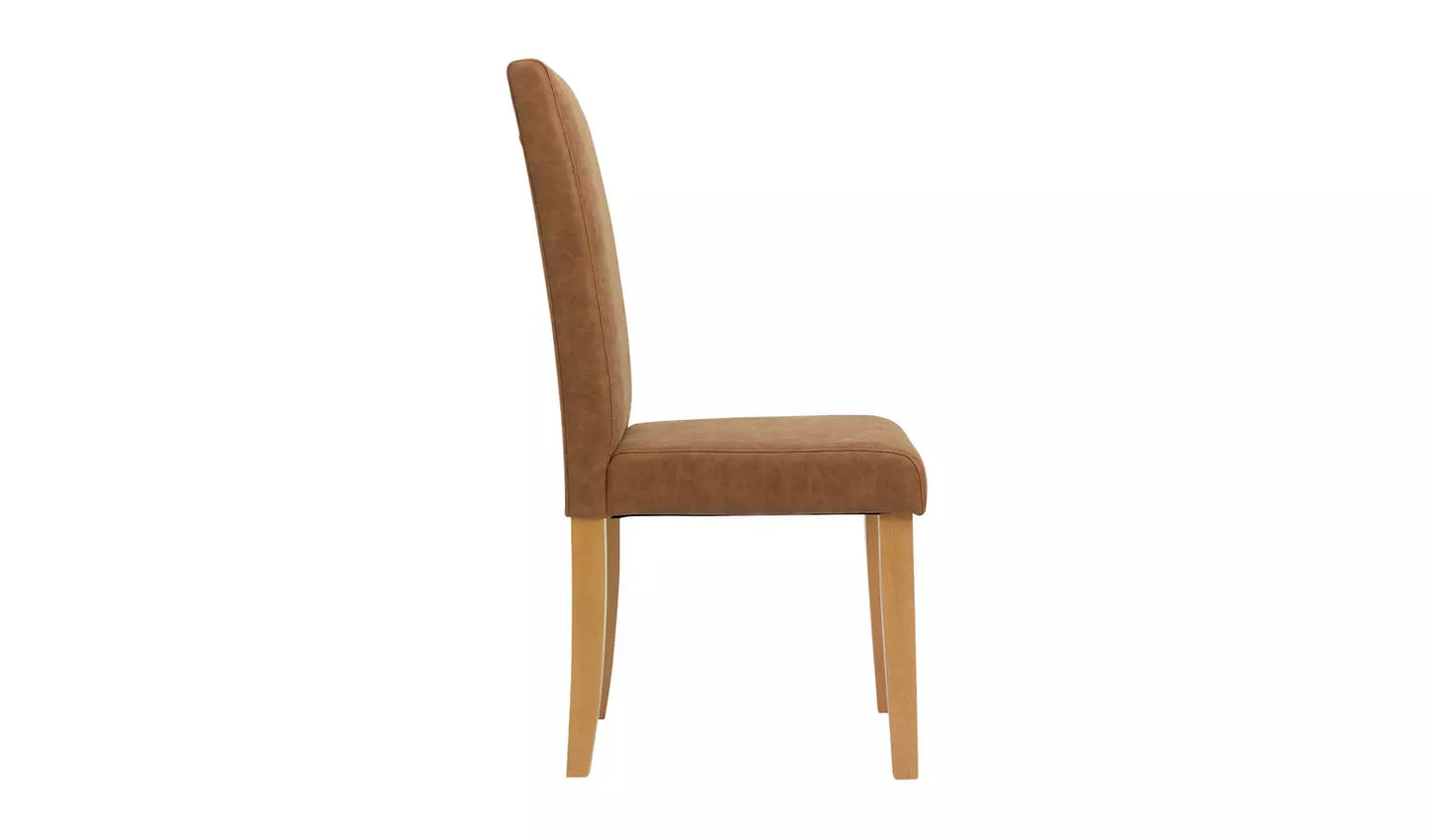 Pair of Faux Leather Dining Chair - Tan