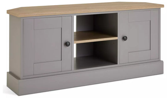 Assembled  Winchester 2 Door Corner TV Unit - Grey