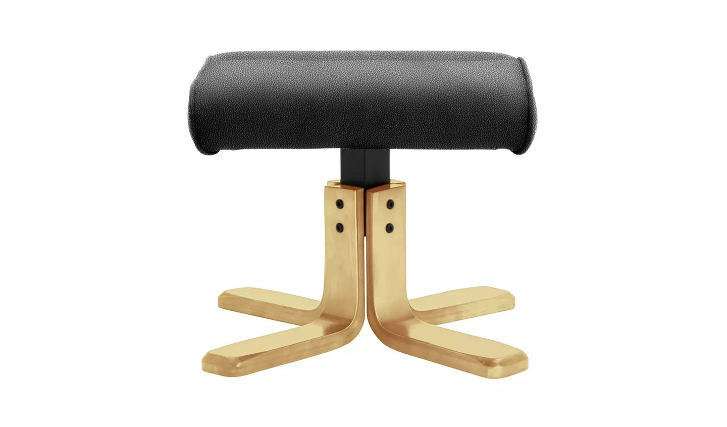 Abel Faux Leather Swivel Chair & Footstool- Black