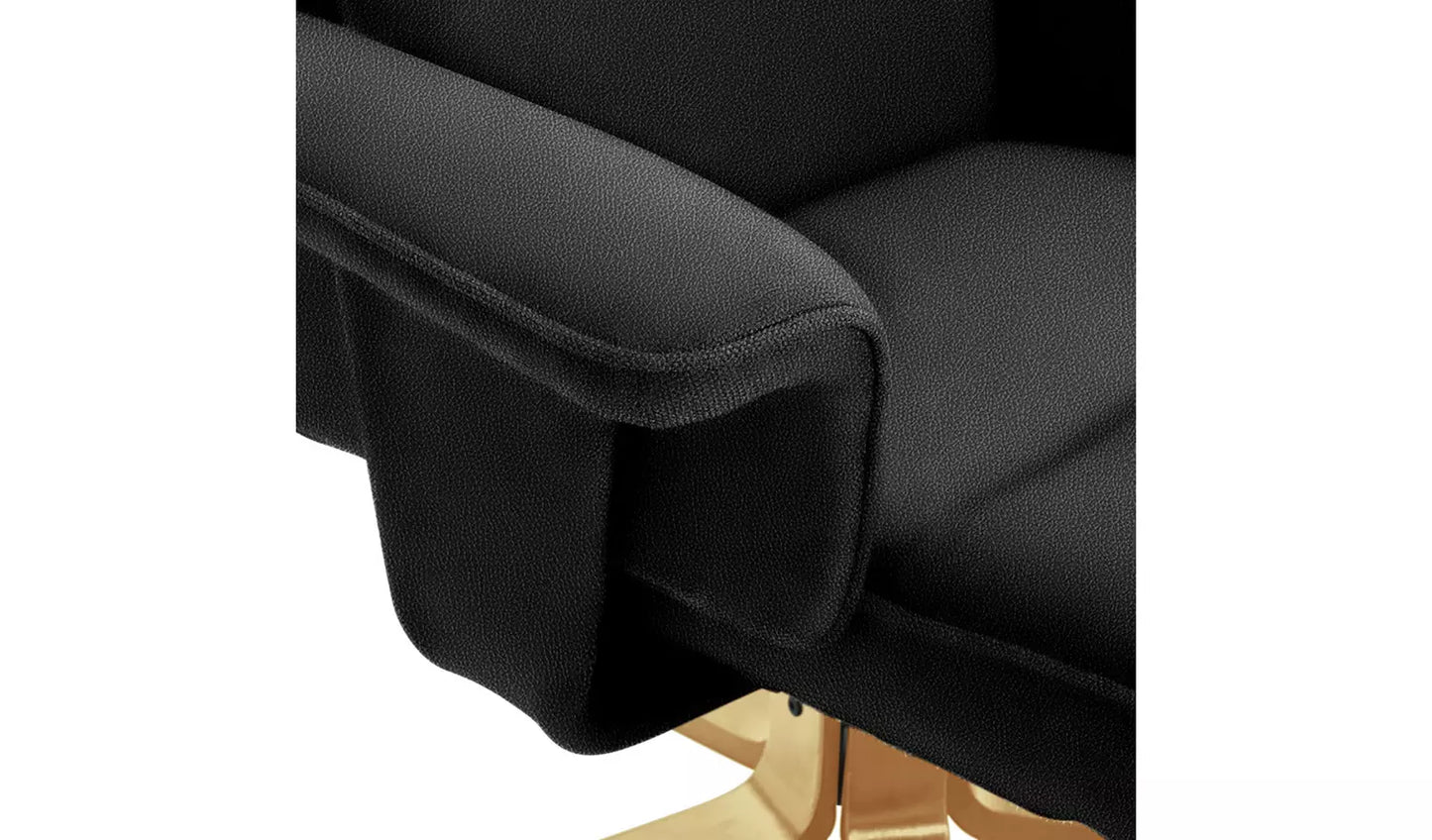 Abel Faux Leather Swivel Chair & Footstool- Black