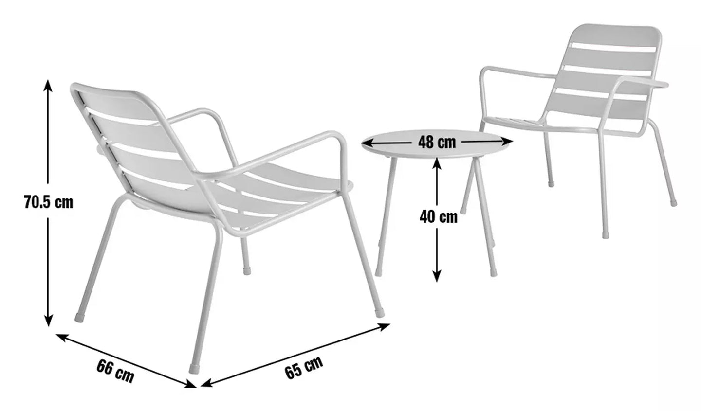 Habitat Annika 2 Seater Metal Garden Bistro Set - Green