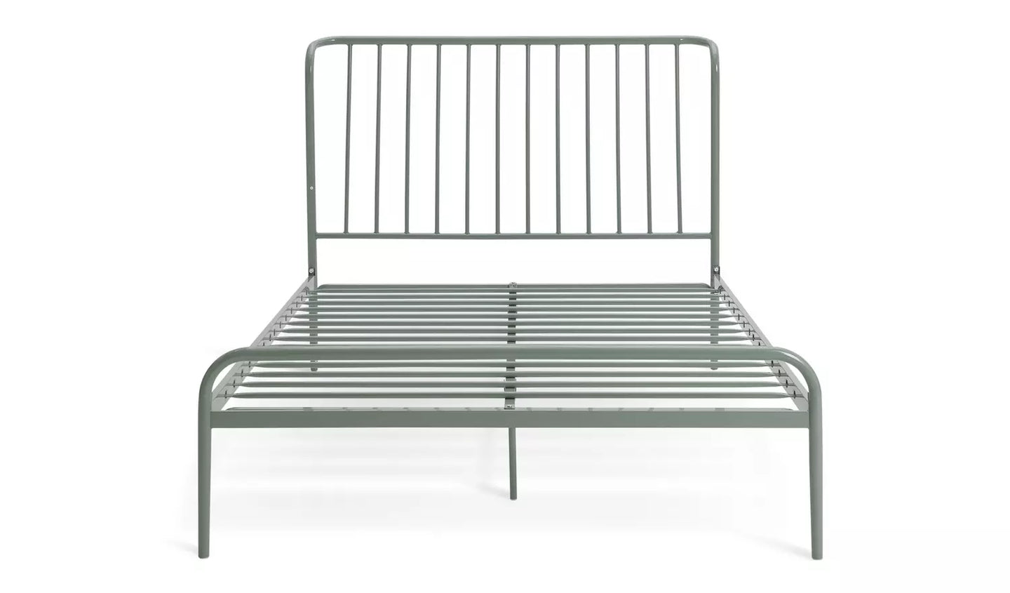 Habitat Kanso Small Double Metal Bed Frame - Sage Green