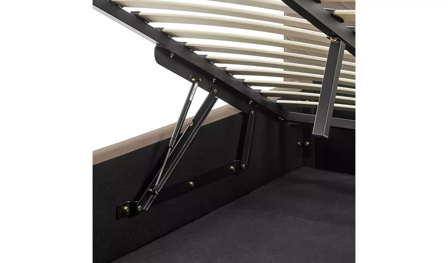 Luca Double End Lift Ottoman Bed - Latte