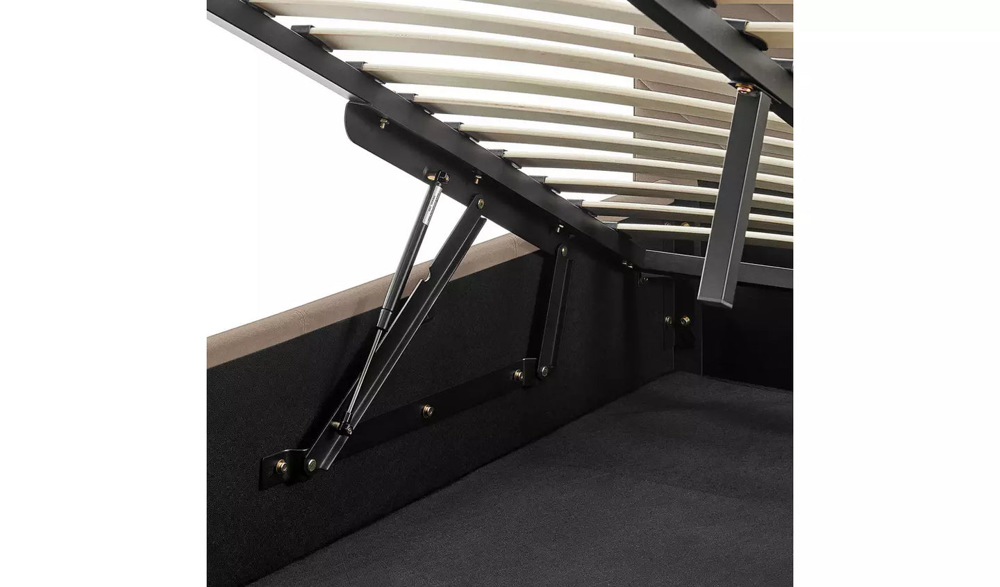 Luca Double End Lift Ottoman Bed - Latte