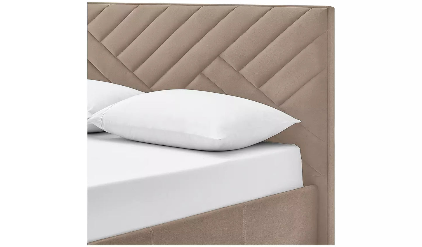 Luca Double End Lift Ottoman Bed - Latte