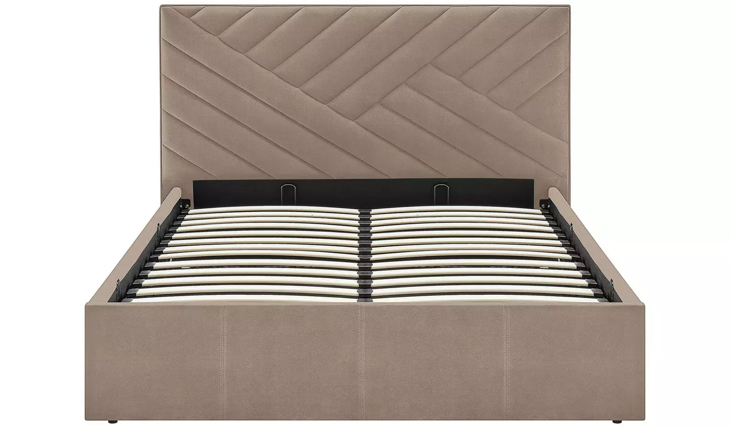 Luca Double End Lift Ottoman Bed - Latte