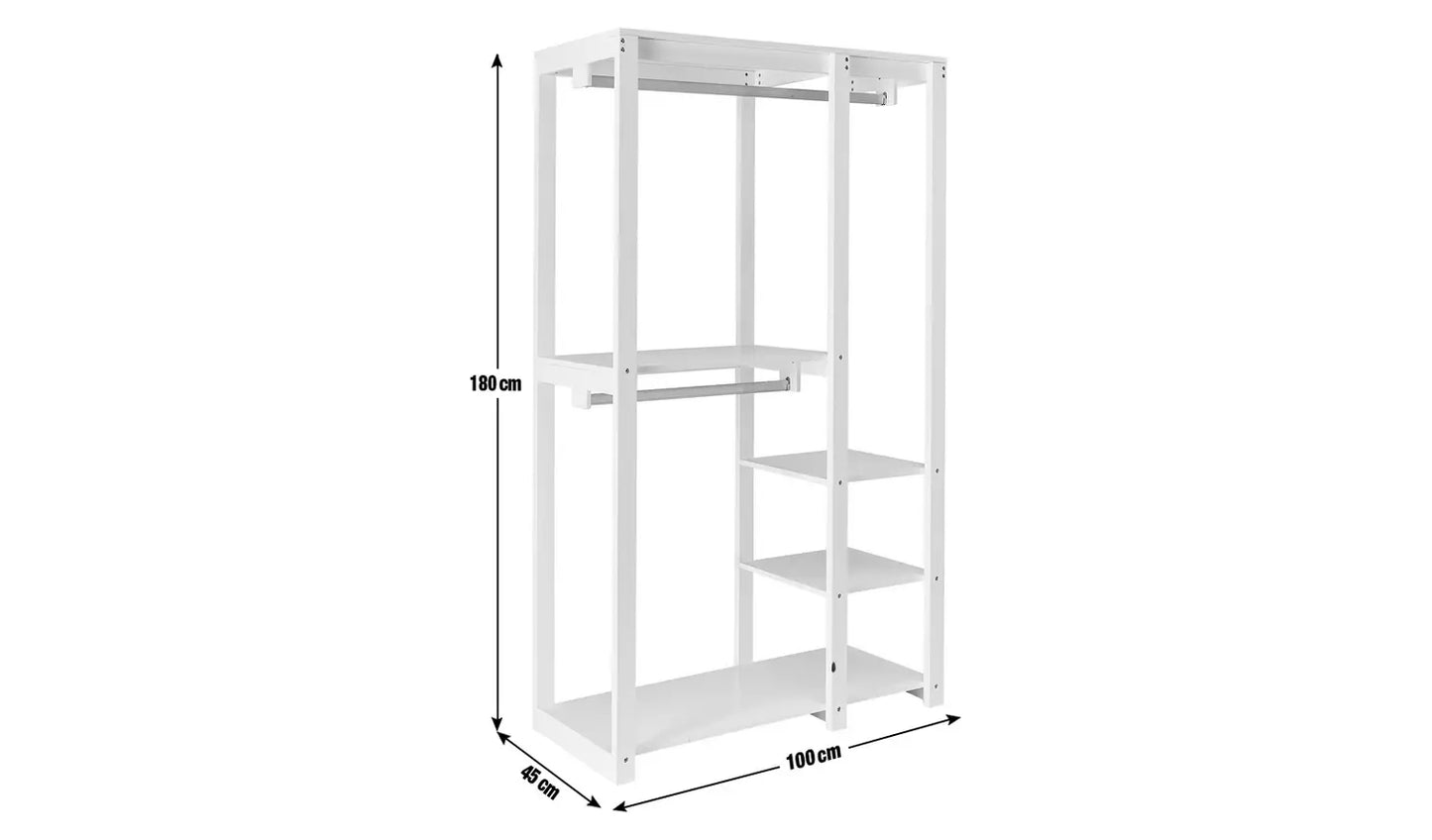 Open Decorative Wardrobe Unit - White