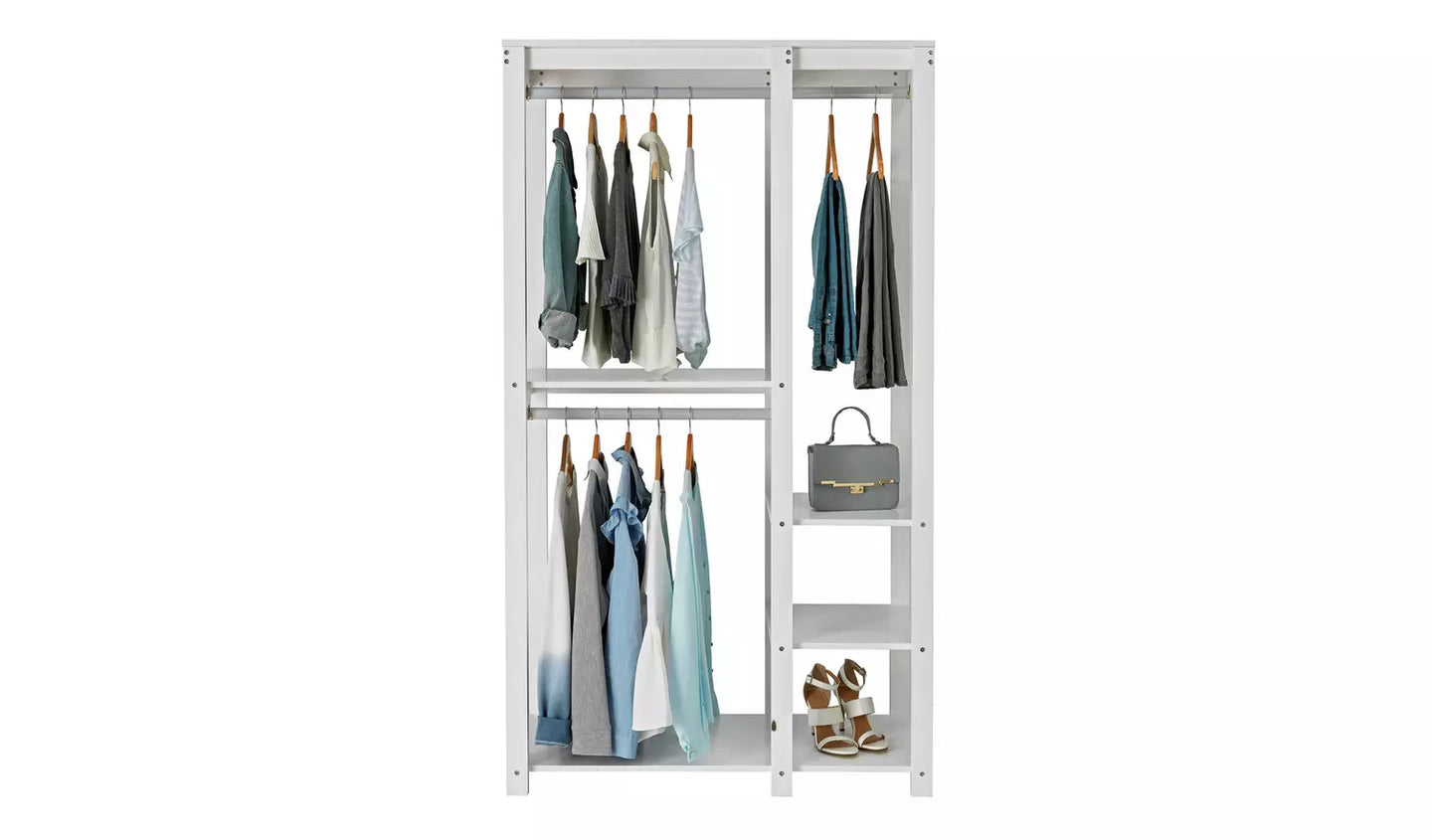 Open Decorative Wardrobe Unit - White