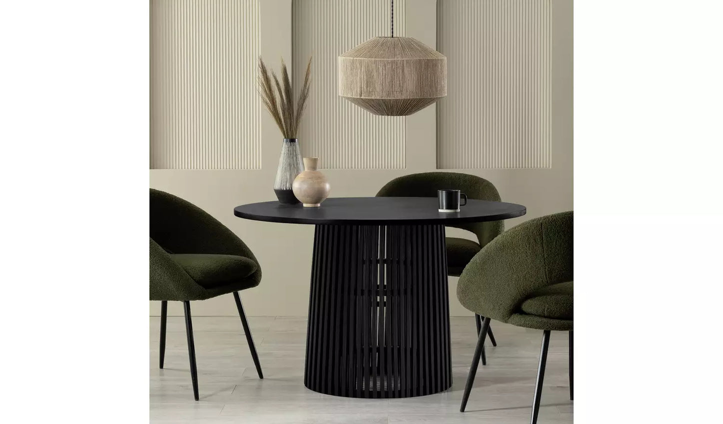 Habitat Jericho Solid Wood 4 Seater Dining Table - Black (minor scratch on base)