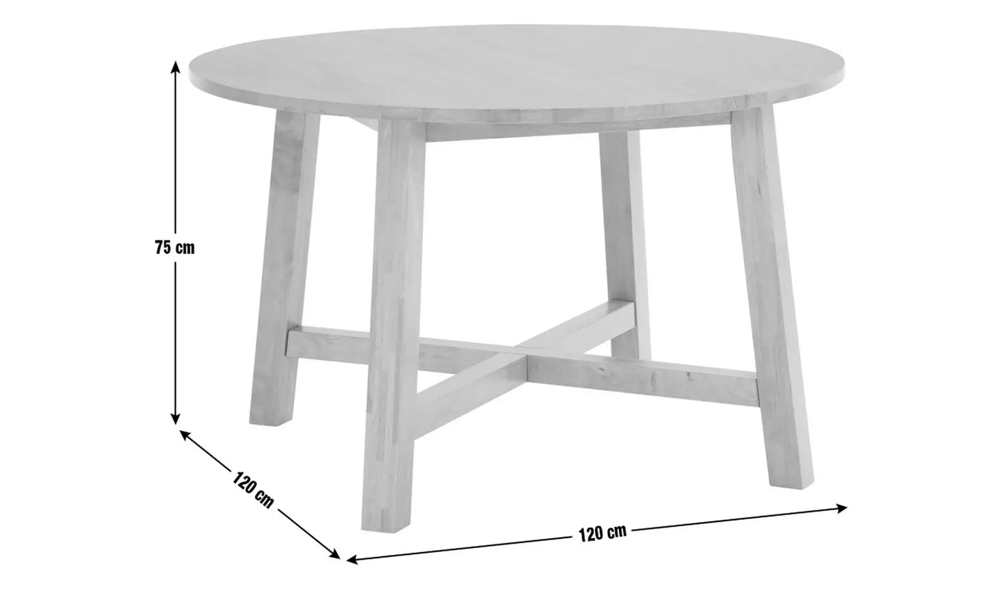Assembled Habitat Trieste Round 4 Seater Dining Table - Oak