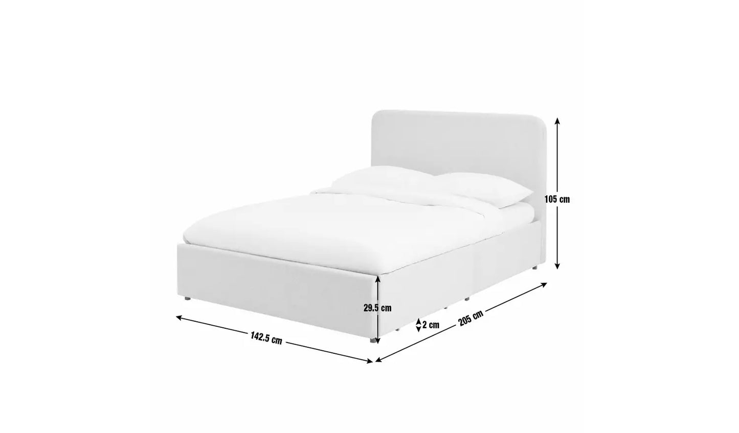 Assembeld Habitat Chadwell Double Storage Bed Frame - Grey (Mattress Included)