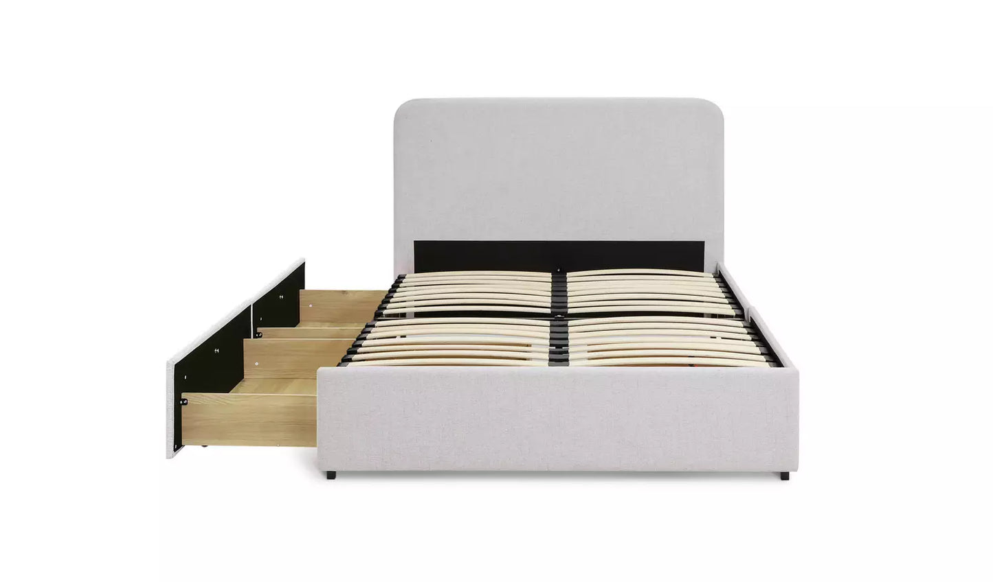 Assembeld Habitat Chadwell Double Storage Bed Frame - Grey (Mattress Included)