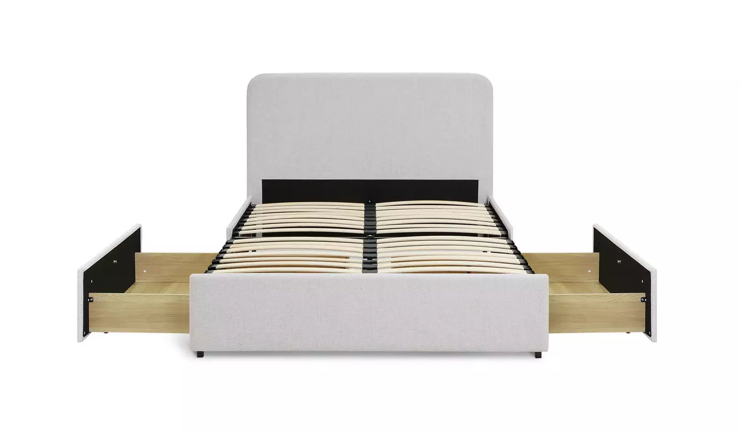 Assembeld Habitat Chadwell Double Storage Bed Frame - Grey (Mattress Included)