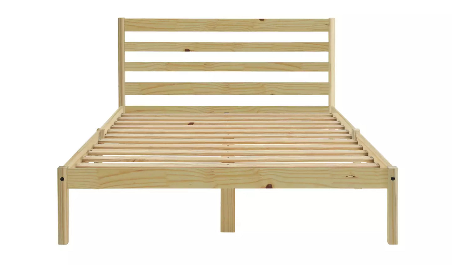 Kaycie Double Wooden Bed Frame - Pine
