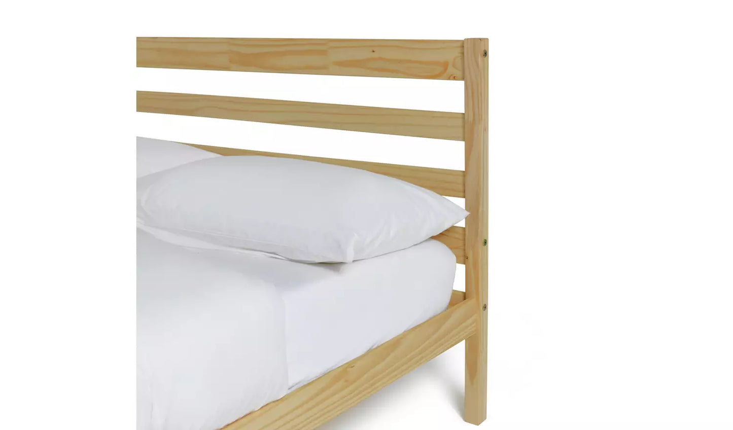 Kaycie Double Wooden Bed Frame - Pine
