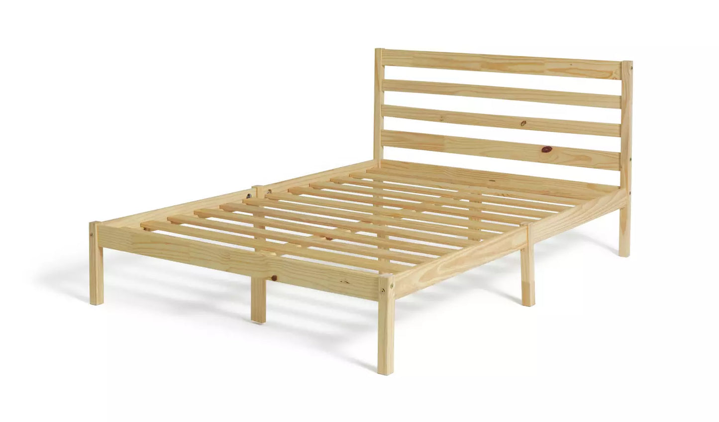 Kaycie Double Wooden Bed Frame - Pine
