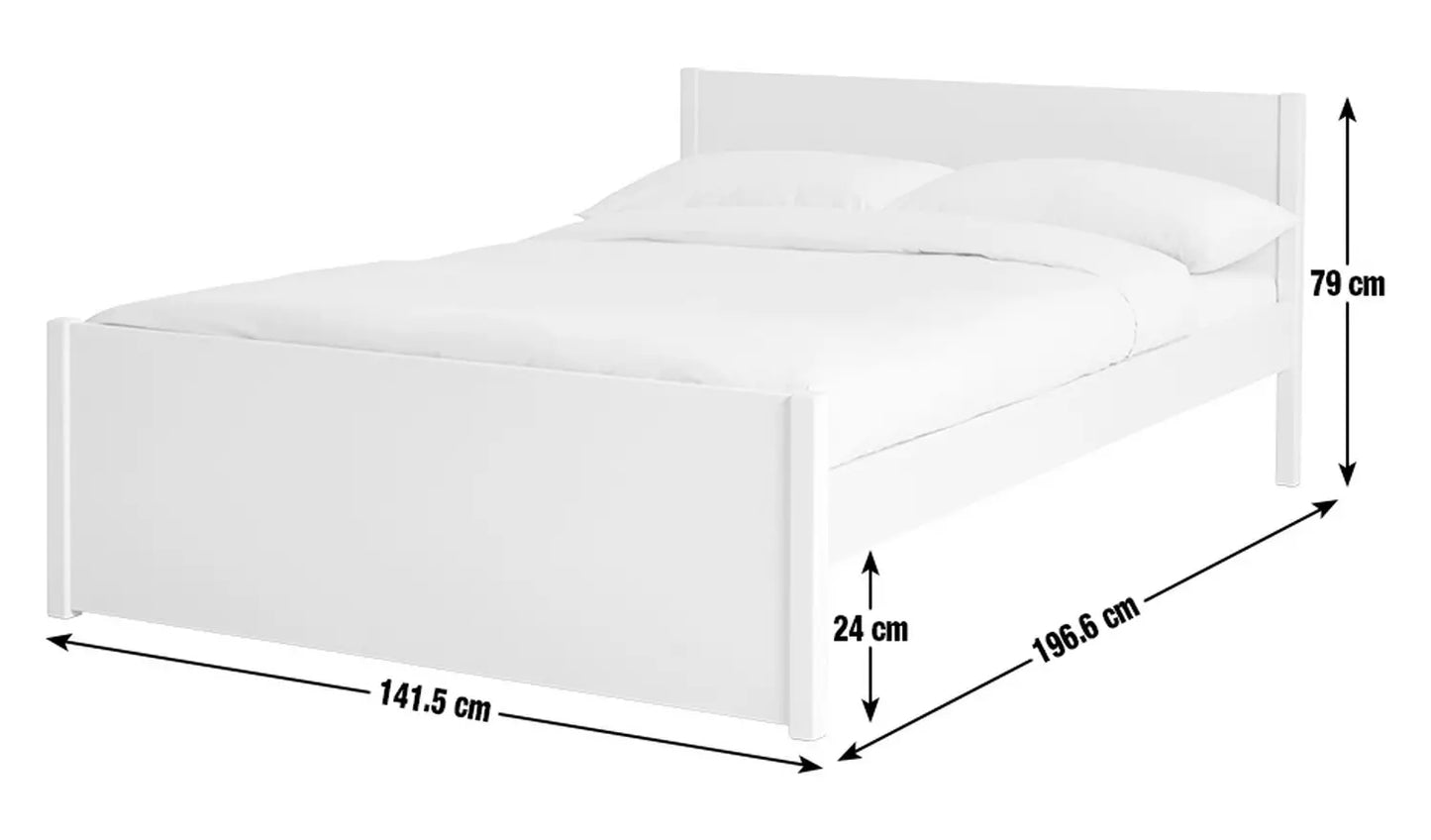 Jenson Double Wooden Bed Frame - White
