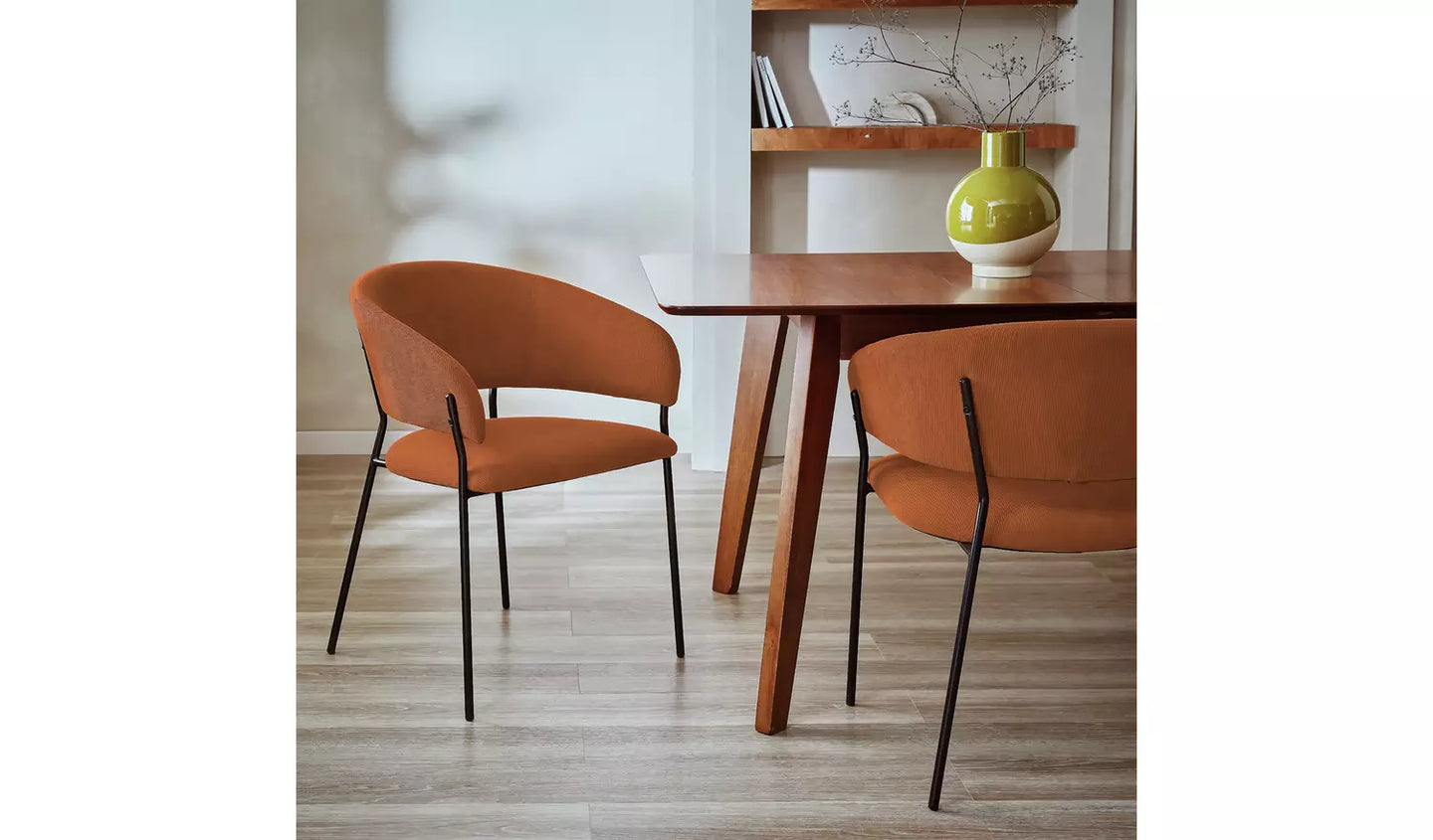 Assembled Habitat Sawyer Pair of Fabric Dinner Chair - Orange