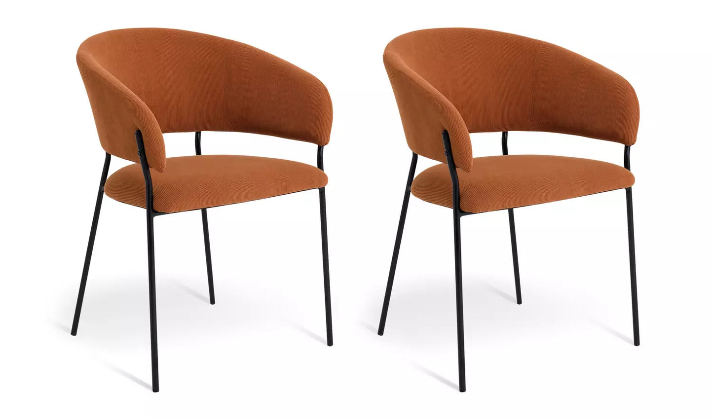 Assembled Habitat Sawyer Pair of Fabric Dinner Chair - Orange