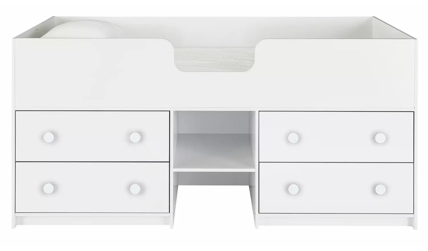 Habitat Jackson Shorty 4 Drawer Midsleeper Bed Frame - White