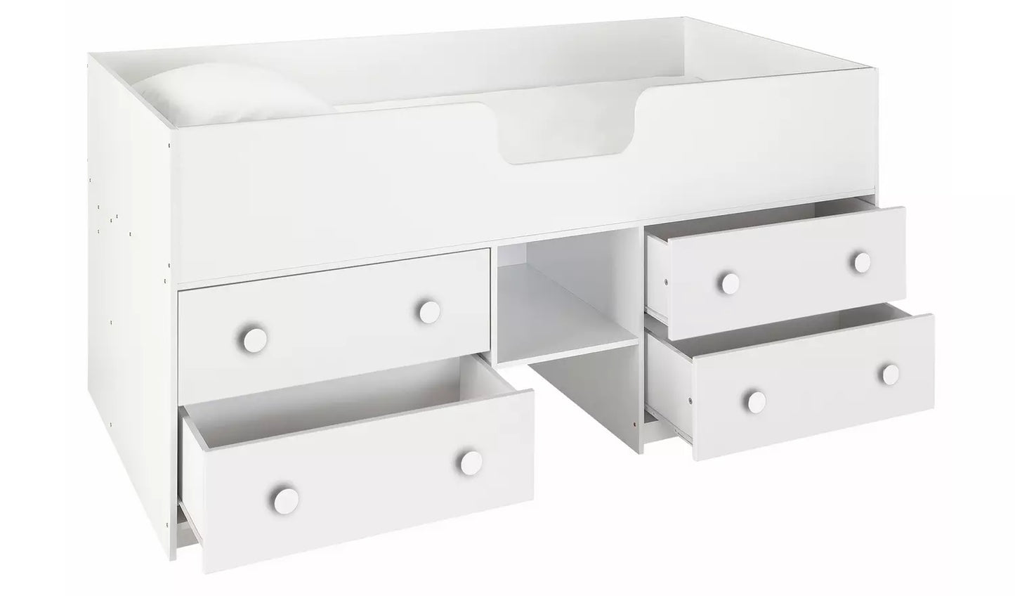 Habitat Jackson Shorty 4 Drawer Midsleeper Bed Frame - White