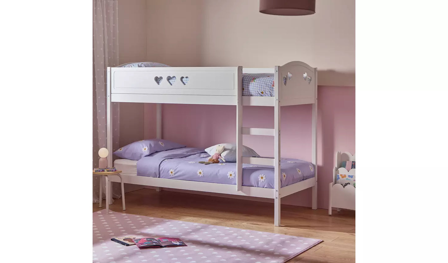 Mia Single Bunk Bed - White