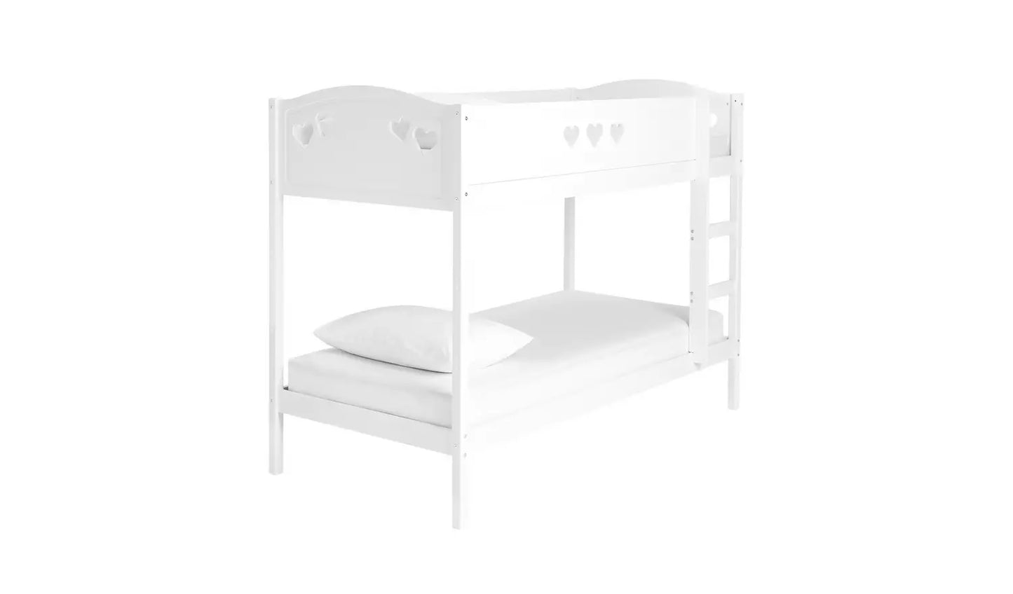 Mia Single Bunk Bed - White