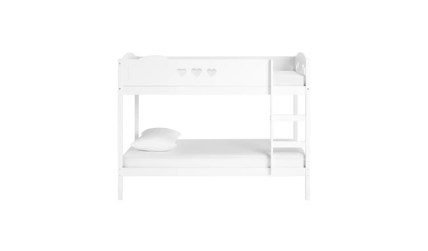 Mia Single Bunk Bed - White