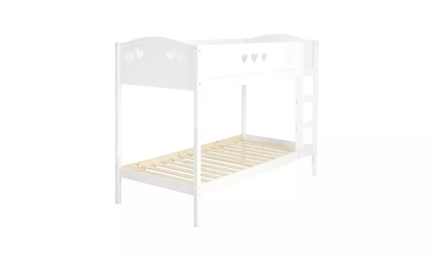Mia Single Bunk Bed - White