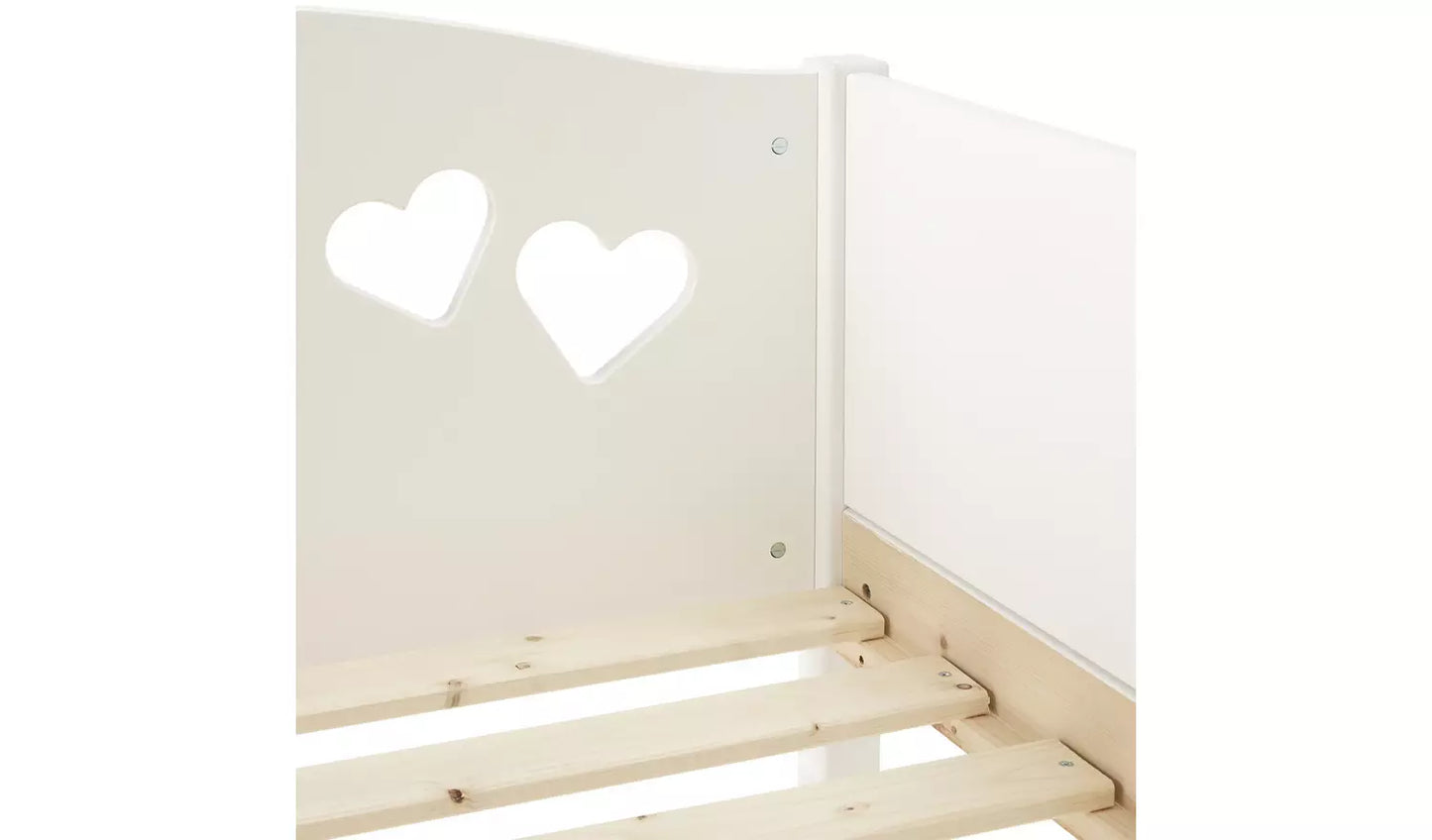 Mia Single Bunk Bed - White
