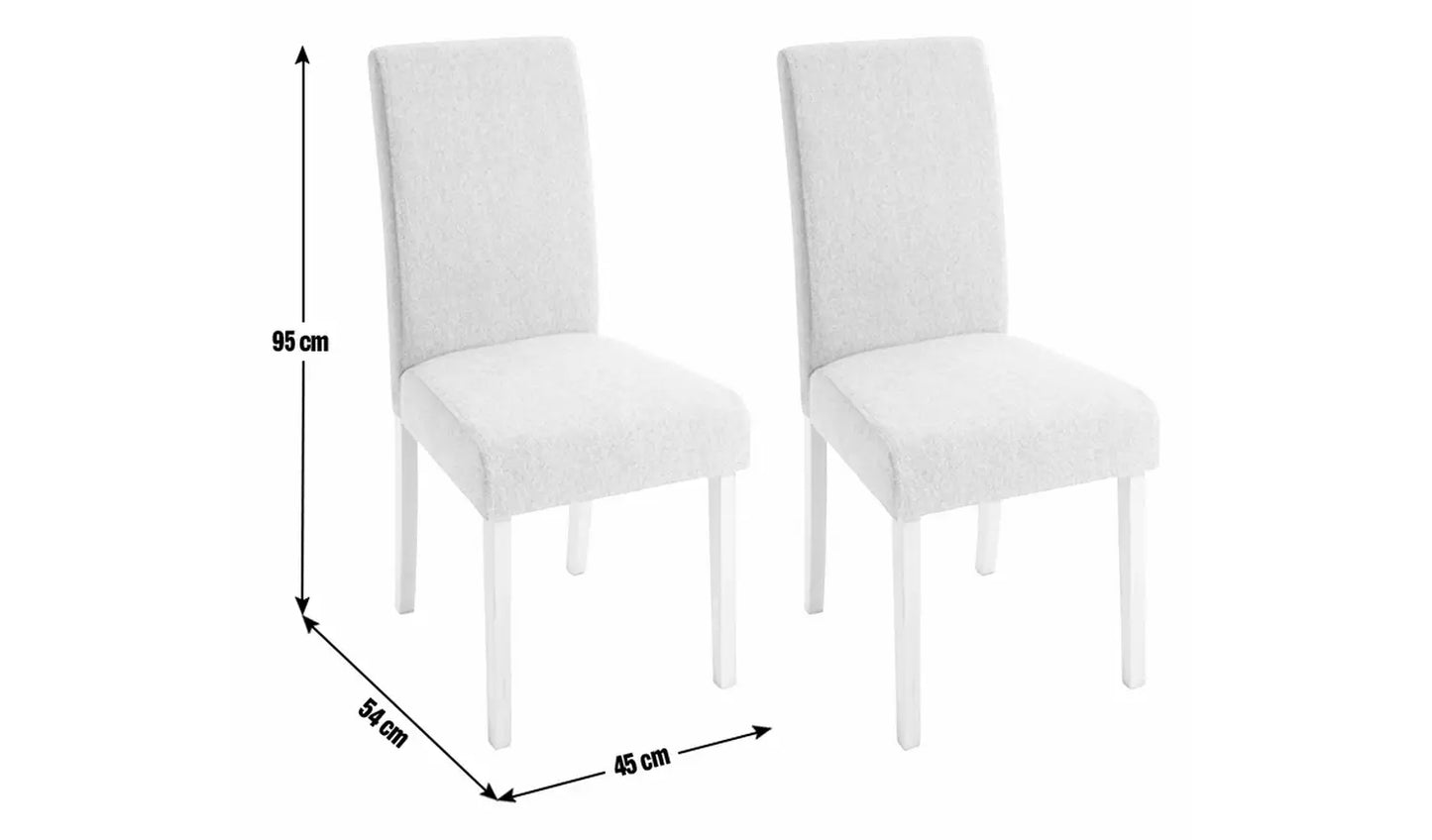 Midback Pair of Fabric Dining Chair - Beige