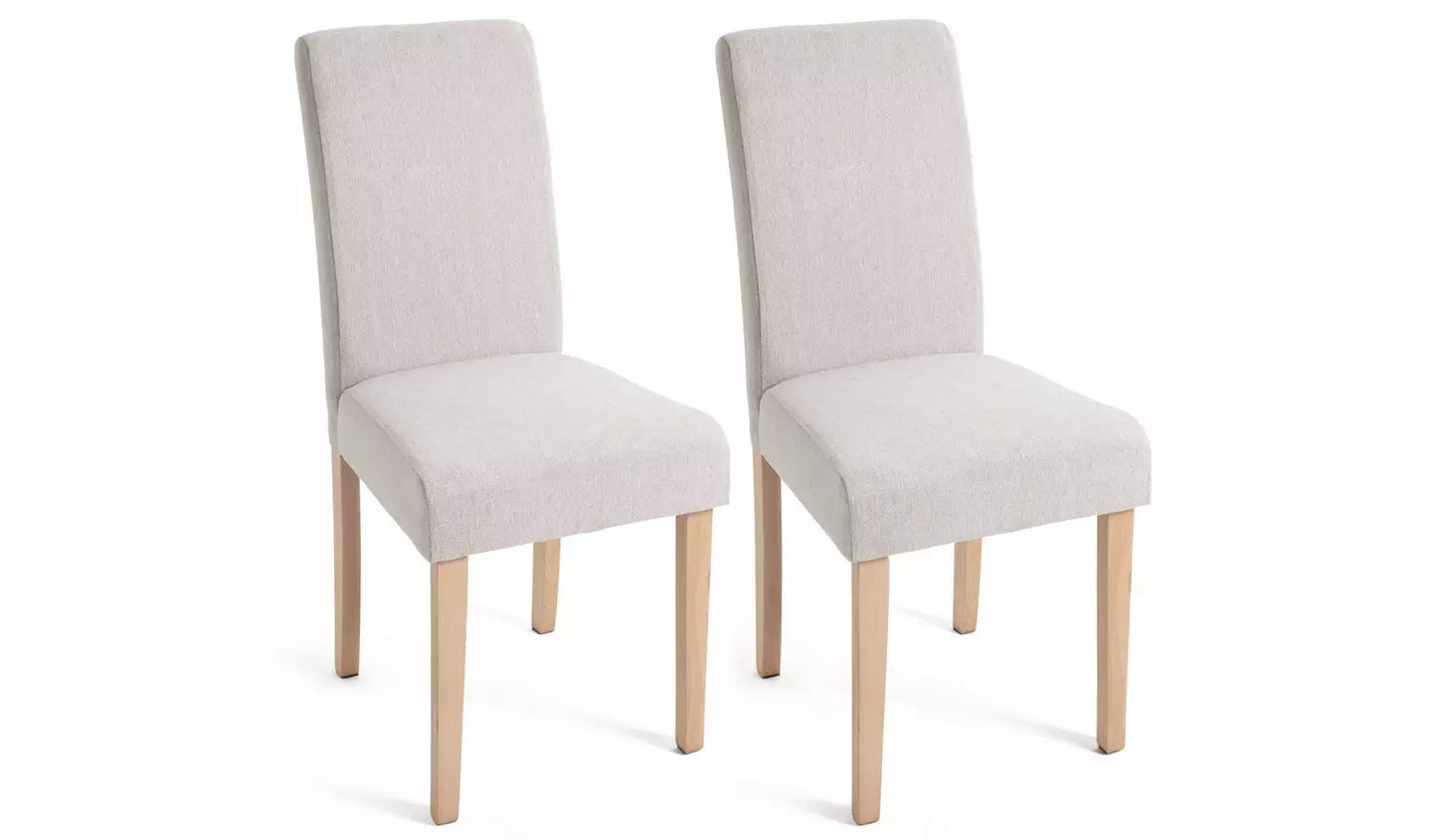Midback Pair of Fabric Dining Chair - Beige