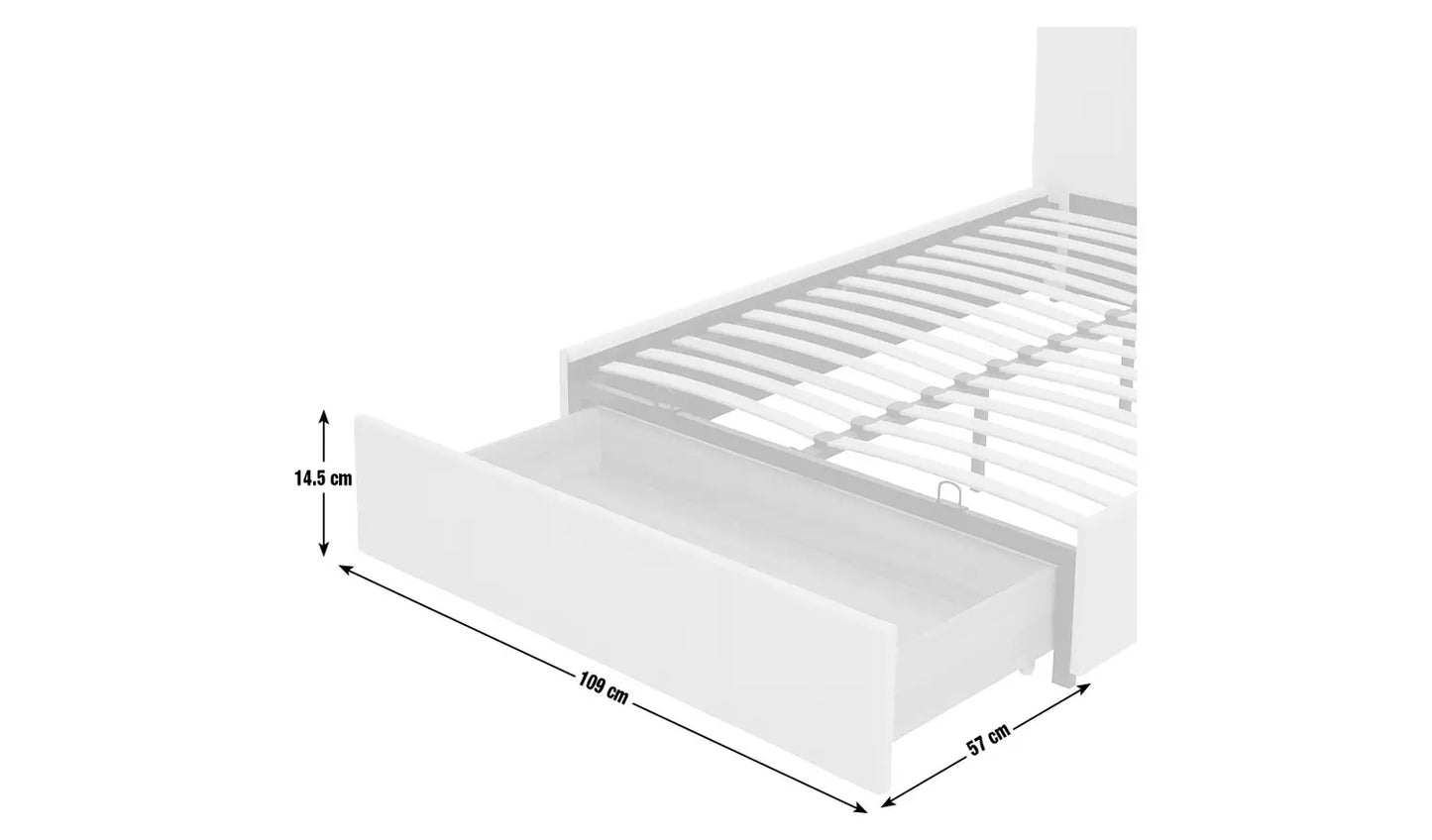 Pandora Small Double Drawer Storage Bed - Cream (open)