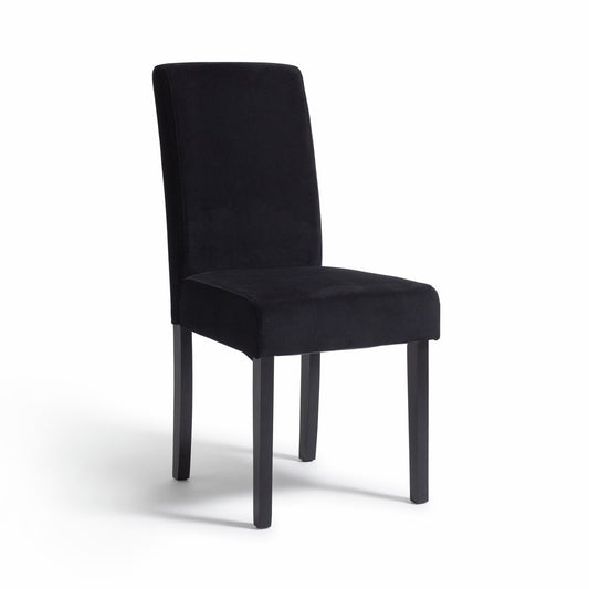 Assembled Midback Velvet Dining Chair - Black