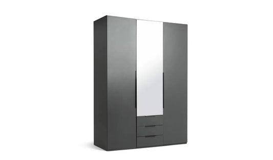 Hallingford 3 Door 3 Drawer Wardrobe -Anthracite