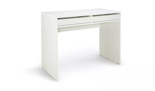 Assembled Pepper 2 Drawer Desk - White