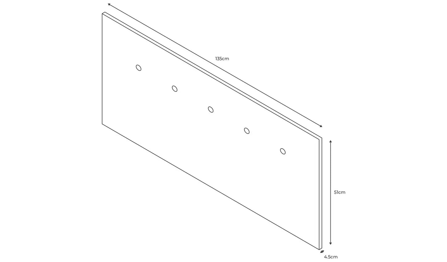 Dalham Fabric Double Headboard - Grey